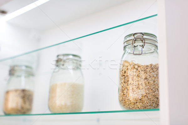 Oats in a jar in a modern kitchen Stock photo © lightpoet