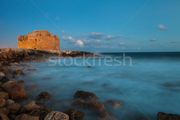 Foto stock: Tarde · tarde · vista · castillo · Chipre · cielo