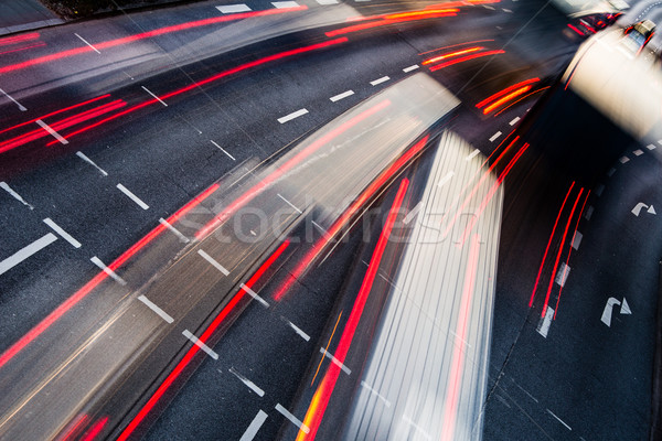 Hareket bulanık şehir yol trafik renk Stok fotoğraf © lightpoet