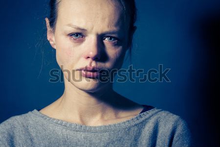 [[stock_photo]]: Jeune · femme · souffrance · pleurer · larmes · visage · femmes