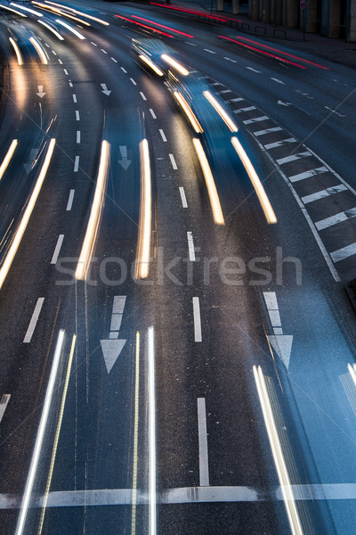 Hareket bulanık şehir yol trafik renk Stok fotoğraf © lightpoet