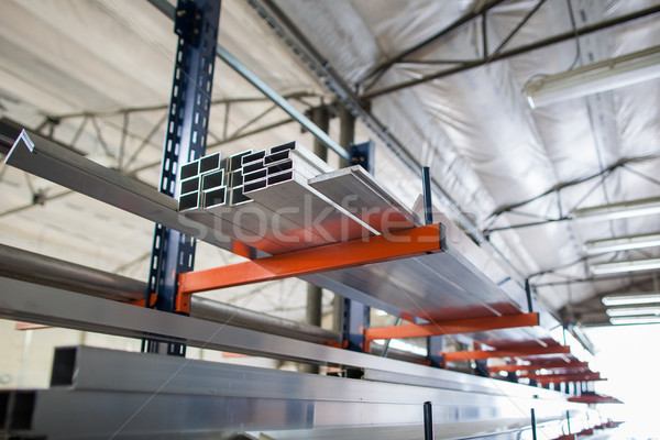 Aluminium products in a hall of industrial factory Stock photo © lightpoet