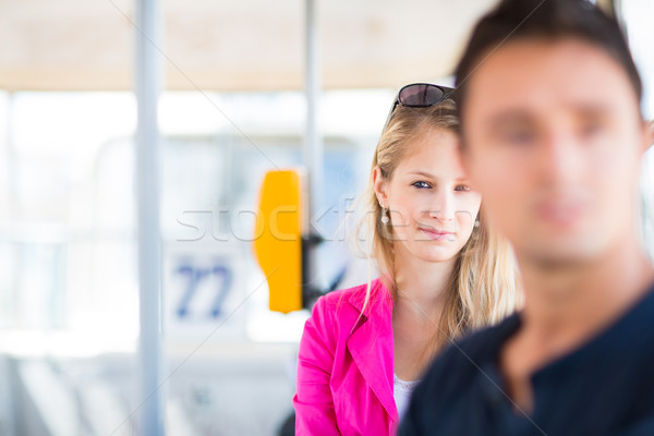 Foto stock: Bastante · mulher · jovem · trabalhar · cor · imagem · raso