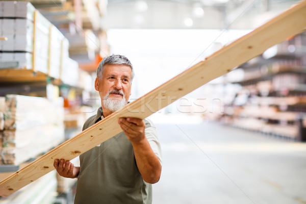 Man buying construction wood in a  DIY store Stock photo © lightpoet