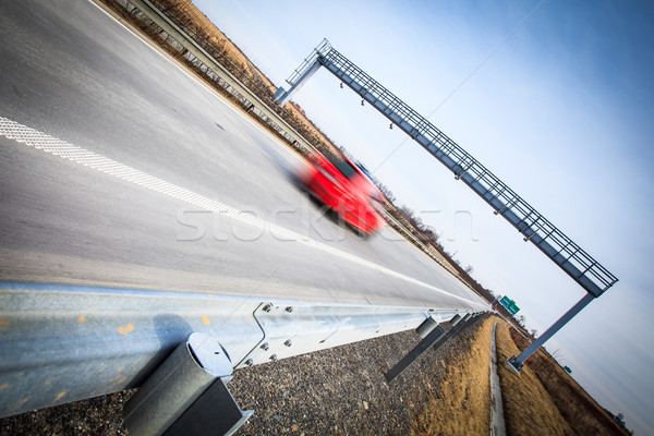 Highway traffic - motion blurred cars on a highway Stock photo © lightpoet