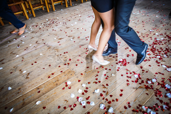 Paar Tanz Tanzfläche Hochzeit Feier Bewegung Stock foto © lightpoet