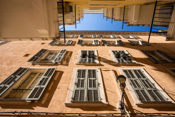 Houses with large windows in Bastia, Corsica Stock photo © lightpoet