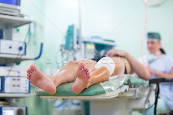 Feet of a patient ready for a surgery in a surgery room  Stock photo © lightpoet