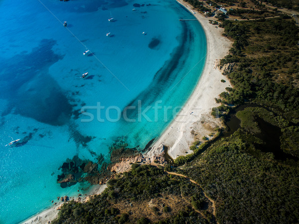 Aerial View of the Splendid Rondinara Beach, Corsica, France Stock photo © lightpoet