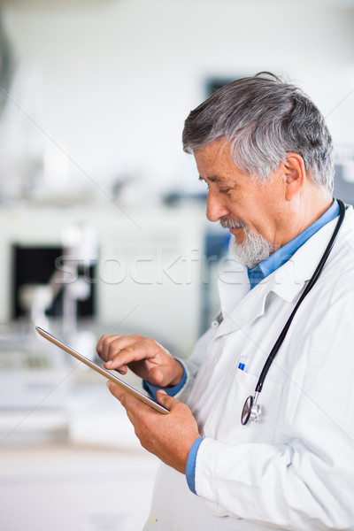 Foto stock: Altos · médico · trabajo · color · ordenador