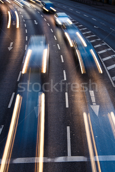 Hareket bulanık şehir yol trafik renk Stok fotoğraf © lightpoet