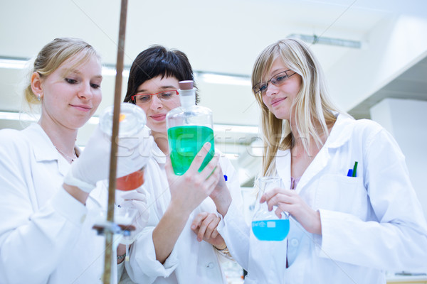 Stock photo: female researcher carrying out research in a chemistry lab