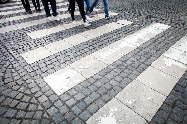 urban traffic concept - city street with a motion blurred crowd  Stock photo © lightpoet