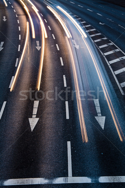 Hareket bulanık şehir yol trafik renk Stok fotoğraf © lightpoet