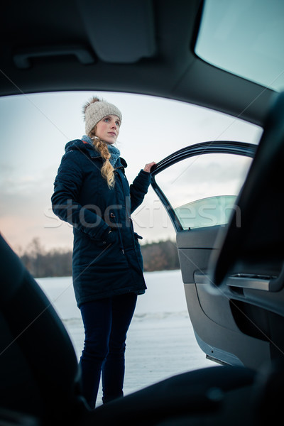 Woman driving a car - female driver at a wheel of a modern car,  Stock photo © lightpoet