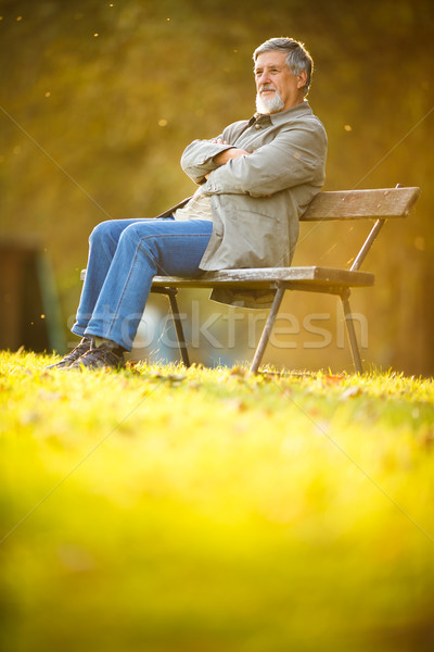 Portrait of a senior man outdoors Stock photo © lightpoet