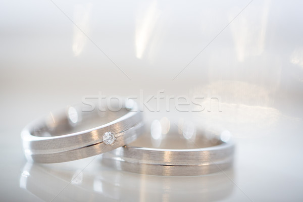 Zwei Trauringe Hochzeit Tag Liebe Paar Stock foto © lightpoet