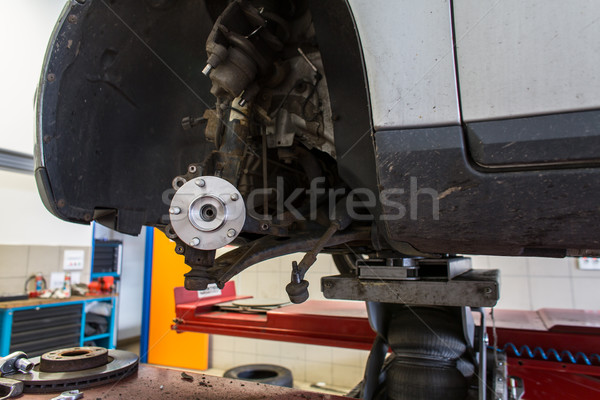 Inside a garage - changing wheels/tires Stock photo © lightpoet