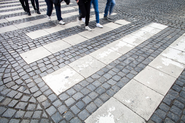 urban traffic concept - city street with a motion blurred crowd  Stock photo © lightpoet