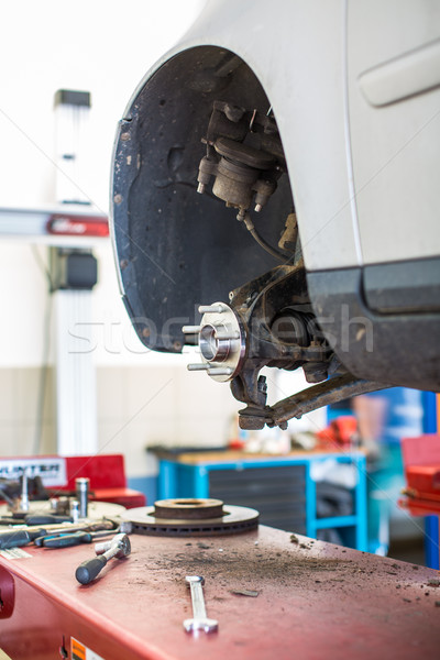 Inside a garage - changing wheels/tires  Stock photo © lightpoet