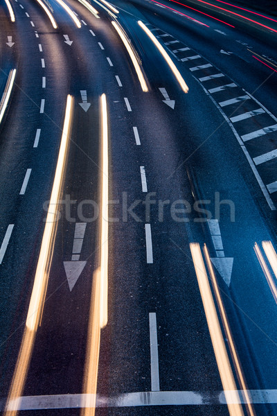Mozgás elmosódott város út forgalom szín Stock fotó © lightpoet