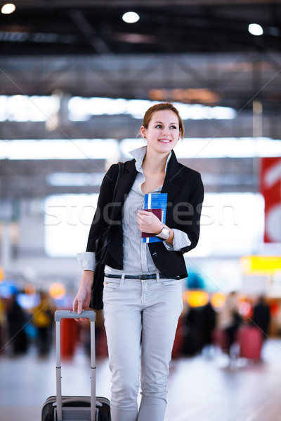 Pretty young female passenger at the airport  Stock photo © lightpoet