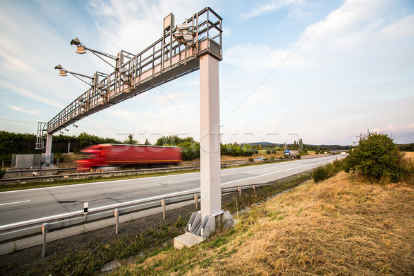 LKW Maut Tor Autobahn Bewegung verschwommen Stock foto © lightpoet