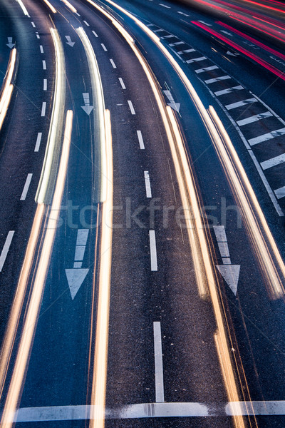 Hareket bulanık şehir yol trafik renk Stok fotoğraf © lightpoet