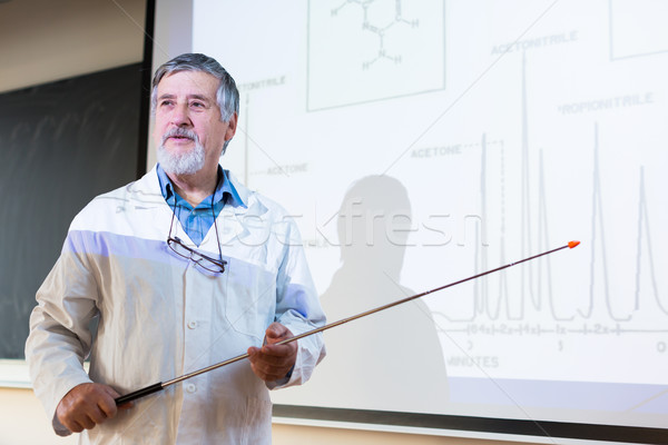 Senior chemistry professor giving a lecture Stock photo © lightpoet