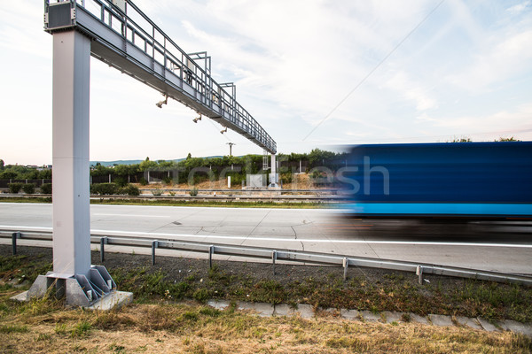 truck passing through a toll gate on a highway Stock photo © lightpoet