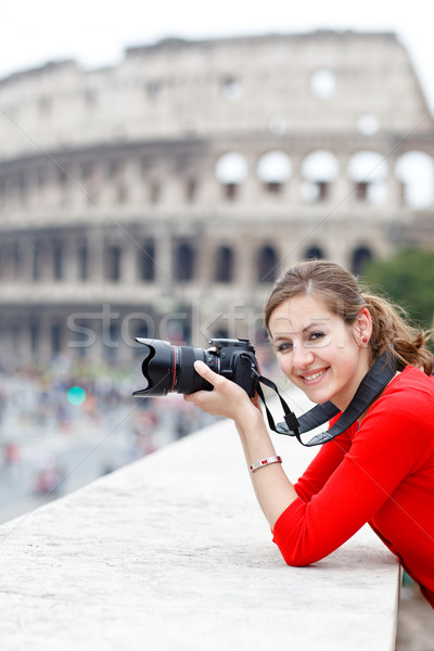 Ritratto bella giovani turistica giro turistico Roma Foto d'archivio © lightpoet