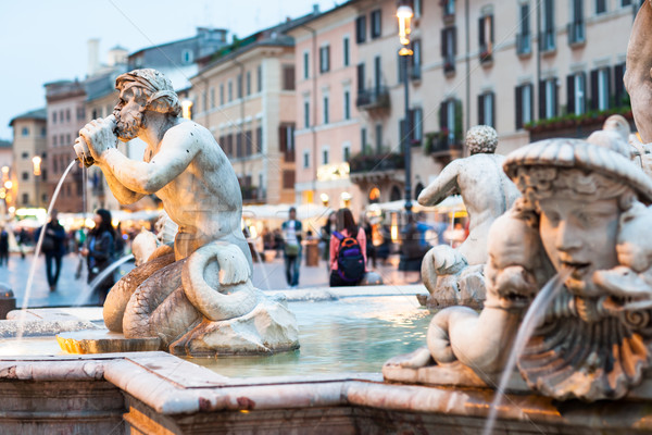 Northward view of the Piazza Navona with the fontana del Moro (t Stock photo © lightpoet