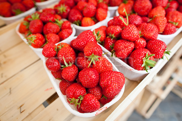 Foto d'archivio: Mercato · fresche · fragole · alimentare · frutta