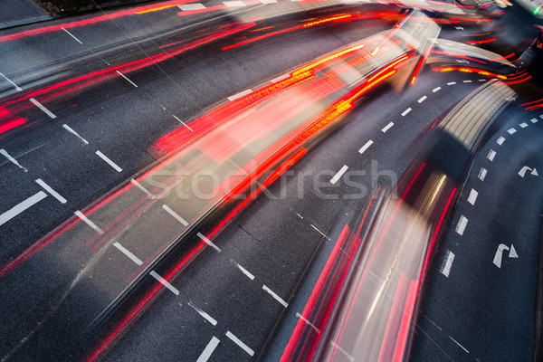 Motion blurred city road traffic (color toned  image) Stock photo © lightpoet