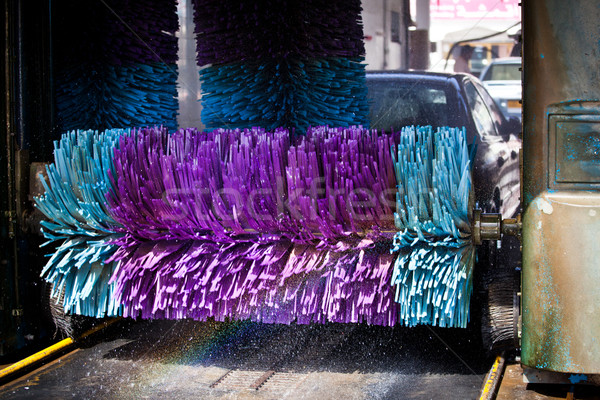Samochody myjnia samochodowa samochodu pracy okno niebieski Zdjęcia stock © lightpoet