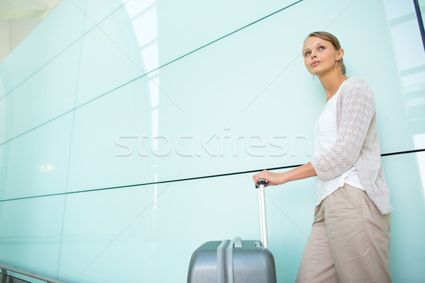 Jungen weiblichen Flughafen Business Reise Flugzeug Stock foto © lightpoet