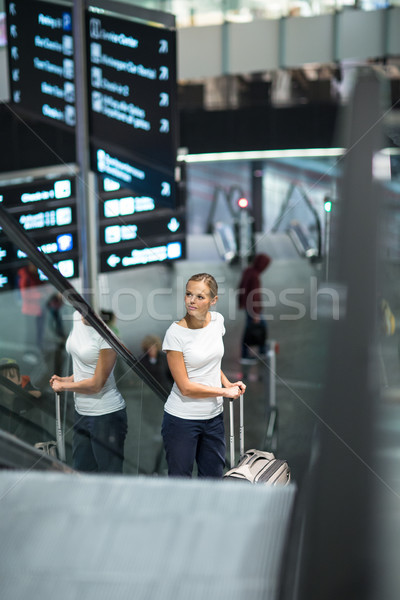 Young female passenger at the airport Stock photo © lightpoet