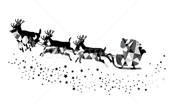 サンタクロース ベクトル サンタクロース 鹿 飛行 ストックフォト © lilac