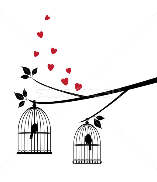 鳥籠 向量 樹 房子 春天 性質 商業照片 © lilac