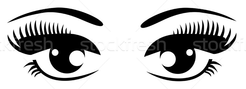 Schwarz Augen Vektor Frau Auge Licht Stock foto © lilac