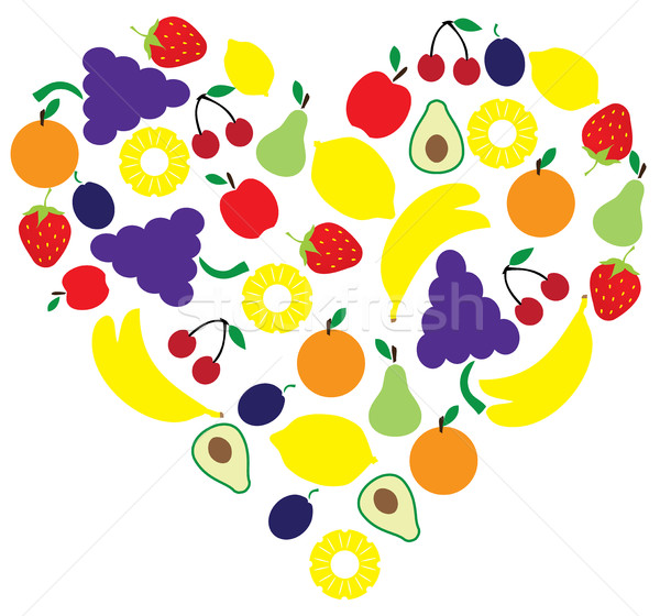 Vector fruit heart Stock photo © lilac
