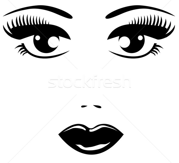 vector de rostro femenino