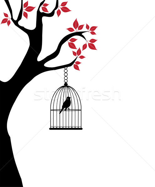 Oiseau arbre vecteur oiseaux fête [[stock_photo]] © lilac