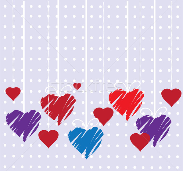 Valentin nap vektor akasztás szívek szeretet szív Stock fotó © lilac