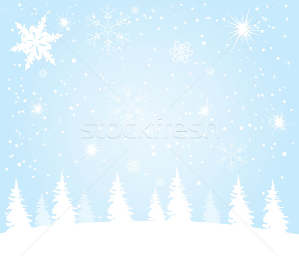 Inverno vetor paisagem árvore neve frio Foto stock © lilac