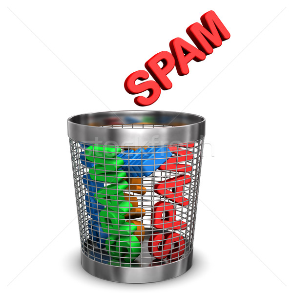 Stok fotoğraf: Spam · tok · beyaz · çöp · konteyner · çevre