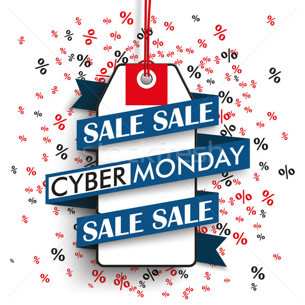 Cyber Monday Price Sticker Ribbon Percents Stock photo © limbi007