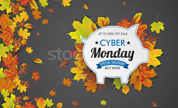 Header Piggy Bank Autumn Foliage Cyber Monday Stock photo © limbi007
