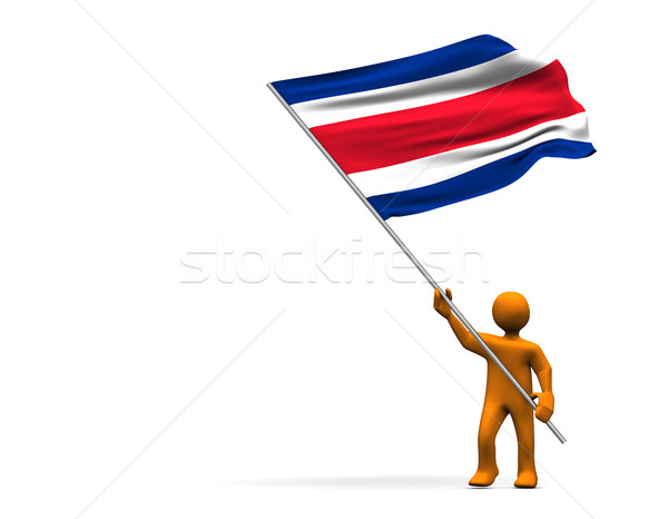 Ventilador Costa Rica laranja desenho animado grande bandeira Foto stock © limbi007