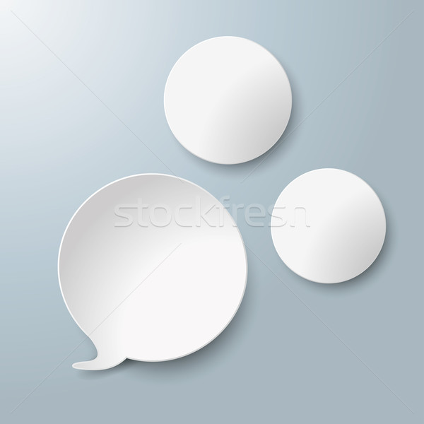 White Speech Bubble Two Circles Stock photo © limbi007